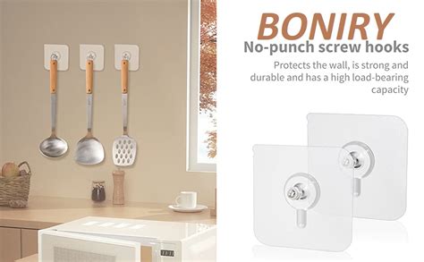 Boniry Stainless Steel Nail Free Photo Frame Wall Hook Screw Adhesive ...