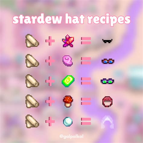 Stardew Valley Hat Recipes in 2025 | Stardew valley, Stardew valley ...