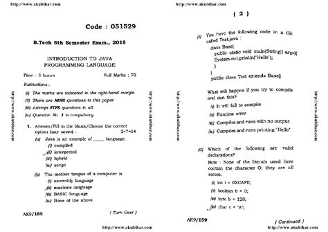 Btech cse 5 sem introduction to java programming language 051529 2018 ...