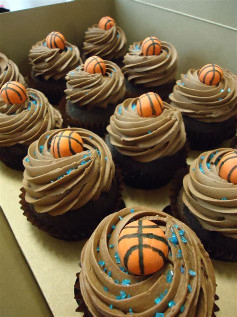 Basketball Cupcakes with Chocolate Decorations