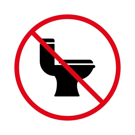 Toilet Ban Black Silhouette Icon. Forbidden WC Pictogram. Warning Dont ...