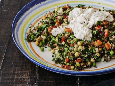 How to make red quinoa salad with smoky aubergine yoghurt | The ...