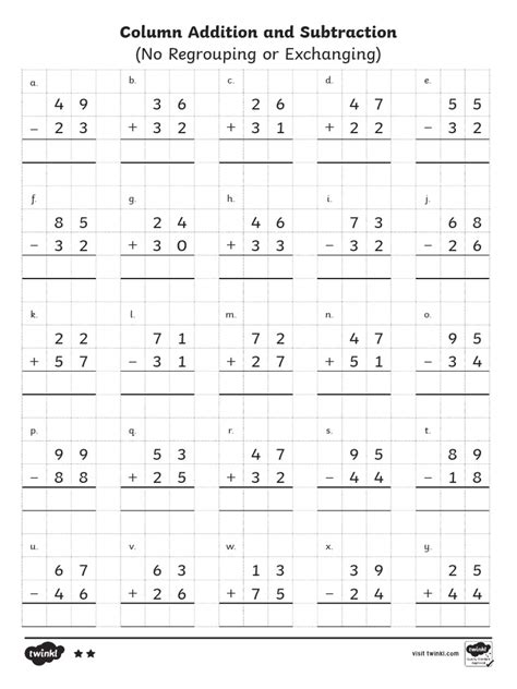Image result for Column Addition and Subtraction