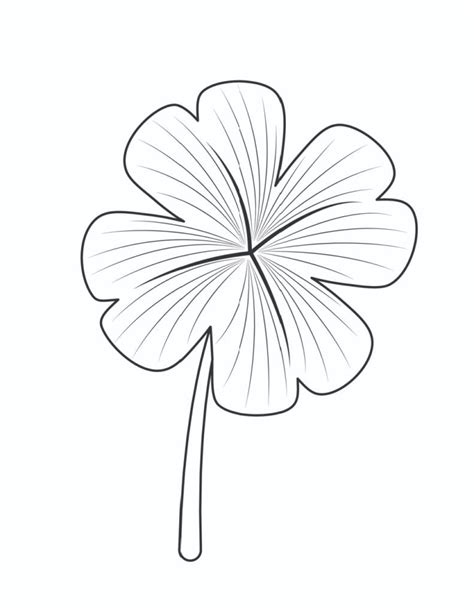 3 Free Printable Four Leaf Clover Drawings