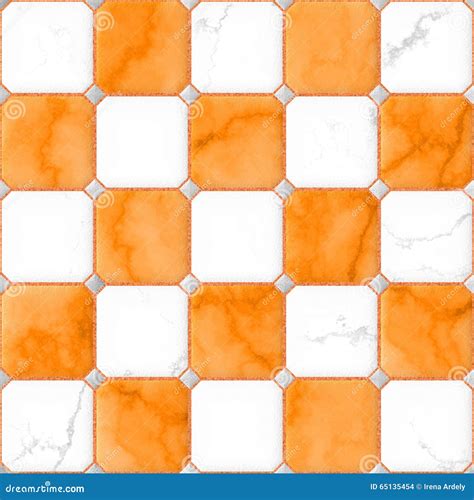 Orange and White Marble Square Floor Tiles with Gray Rhombs and Gap ...