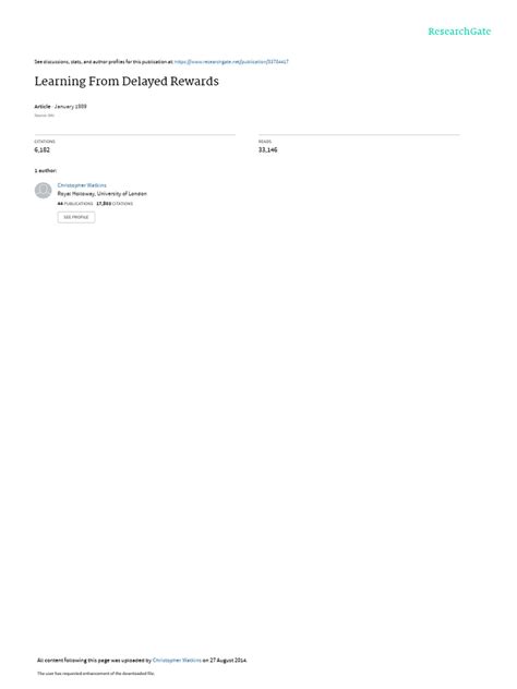Image result for Learning From Delayed Rewards