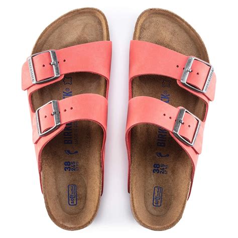 BIRKENSTOCK Arizona Nubuck Leather Sandals - Coral, Lavender