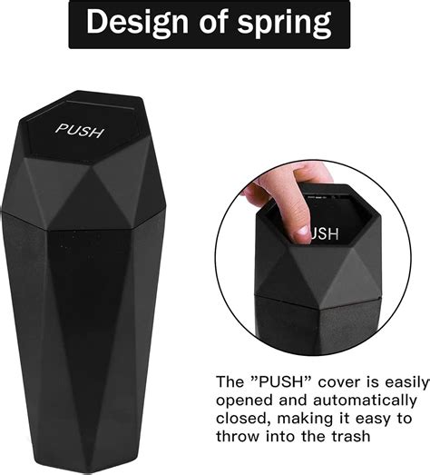 Buy JUSTTOP Car Trash Can with Lid, Diamond Design Small Automatic ...