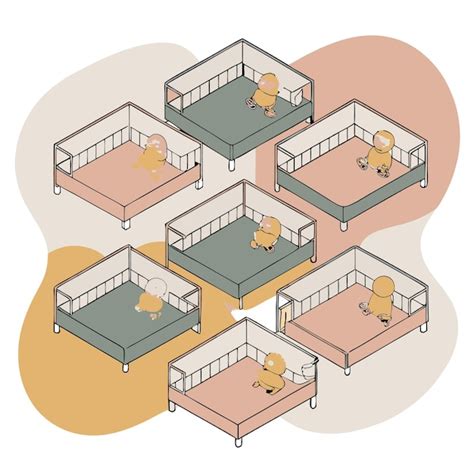 Six cribs with babies in each in a nursery setting | Premium AI ...