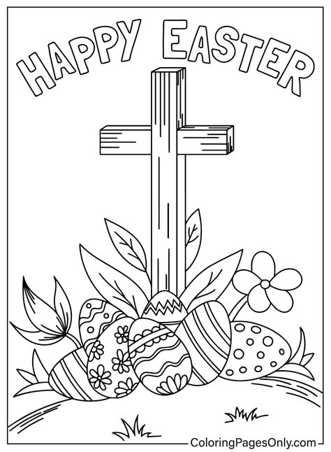 Easter Cross Coloring Drawing Pages Christian Printable Crosses ...