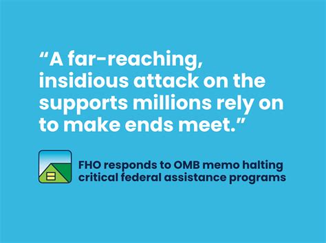 FHO responds to OMB memo pausing critical federal assistance programs