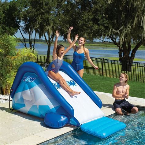 WOW Sports Water Slip Cascade Pool Slide, Outdoor Inflatable Slide with ...