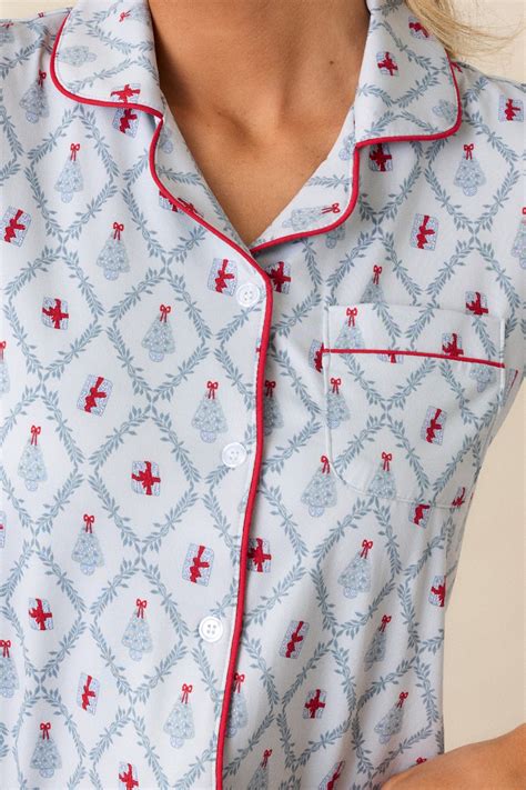 Light Blue Pajama Shirt - All Pajamas | Red Dress