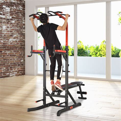 Soozier Pull Up Bar Station Power Tower for Home Gym Traning Workout ...