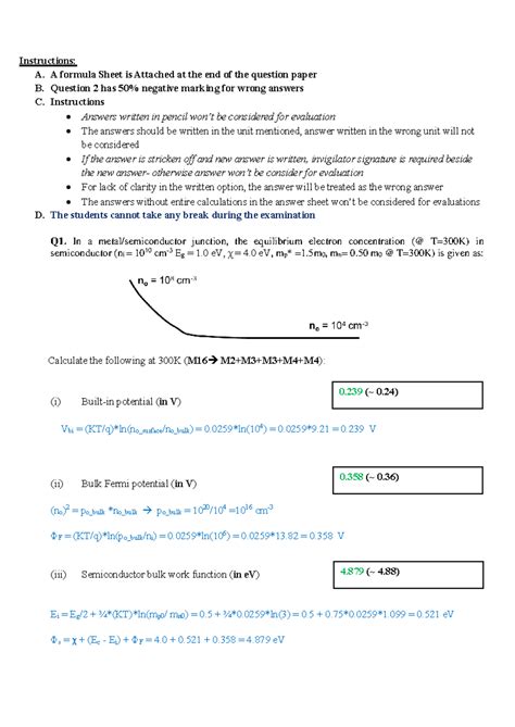Quiz 3 Solutions - Instructions: A. A formula Sheet is Attached at the ...