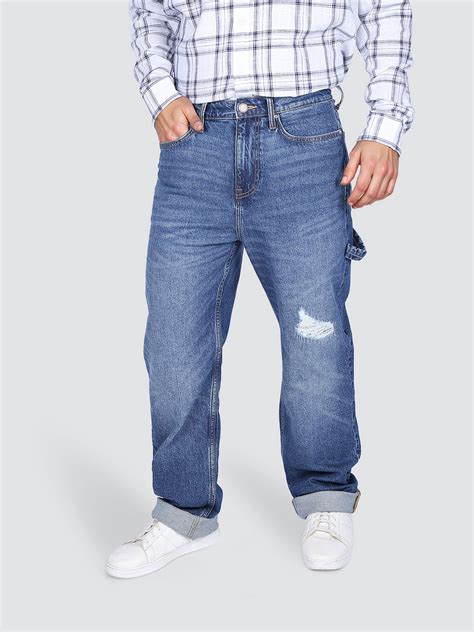 Buy Lee Men Blue Clark Relaxed Crop Fit Mid Rise Jeans Online