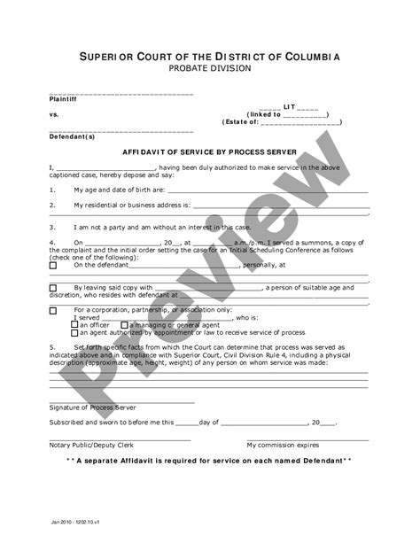 Image result for Process Server Affidavit of Service Form