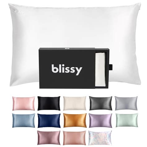 Amazon.com: Blissy Silk Pillowcase - 100% Pure Mulberry Silk - 22 Momme ...