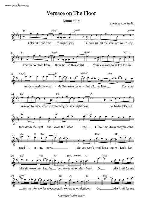 Versace On The Floor- PDF琴譜免費下載 | 香港流行鋼琴協會 ★
