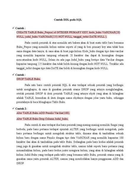 Image result for Contoh SQL DDL