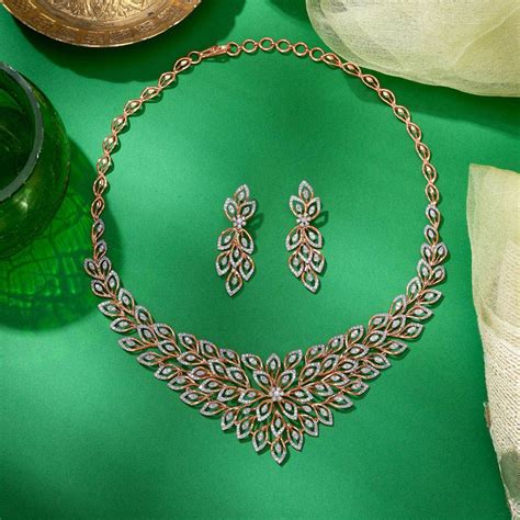 Designer Bridal Diamond Necklace Set Online | ORRA