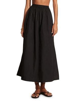 Laticia Side-Slit Cotton Maxi Skirt