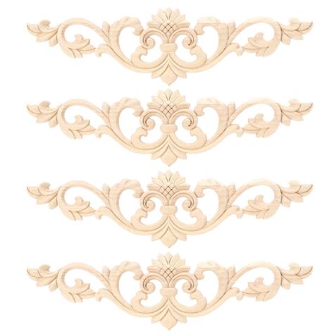 niemalowane, rzeźbione w drewnie aplikacje do dekoracji płotu i mebli ...