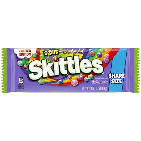 Skittles Sour Berry Limited Edition Chewy Candy, Sharing Size - 3.3 oz ...