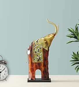 vedas Multicolour Iron Kabali/1 Elephant Figurine Showpiece Table Home ...