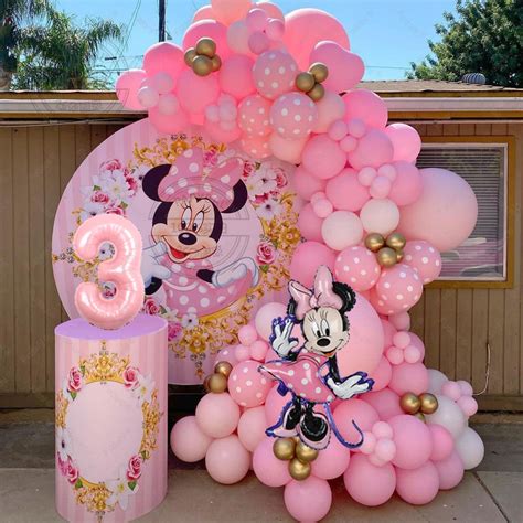 Disney Minnie Mouse Balloon Garland Kit Pink Balloons Girls Birthday ...