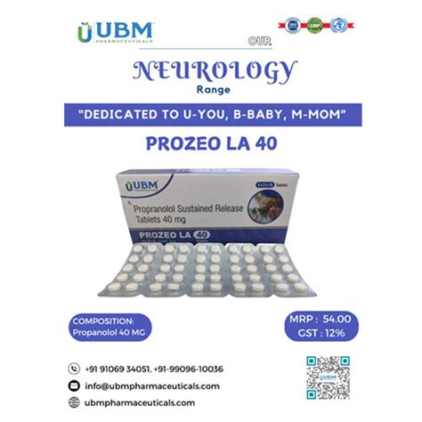 PROZEO-LA 40 TABLETS UBM Pharmaceuticals