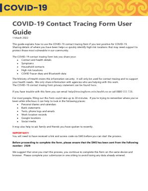 Fillable Online COVID-19 Contact Tracing Form User Guide Fax Email ...