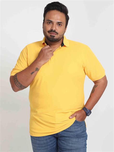 Buy Latest Plus Size Banana Yellow Men's Polo T-Shirt Online