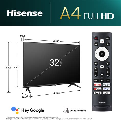 Hisense 32-Inch A4 Series FHD Smart TV with DTS, Game Modes, Chromecast ...