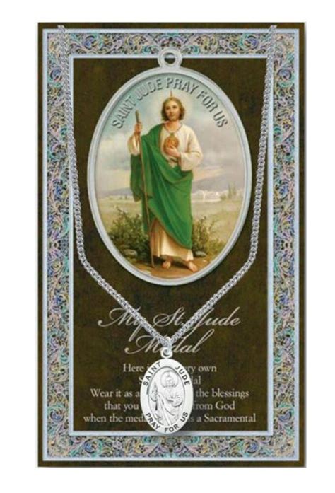 St Jude Pewter Medal On 18 Inch Chain With Embossed | Desertcart INDIA