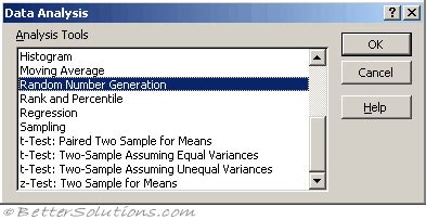 Image result for Excel Random Number Generation Data Analysis