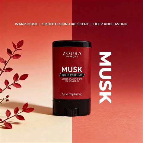 ZOURA Musk Solid Perfume Stick | Alcohol-Free & Long-Lasting