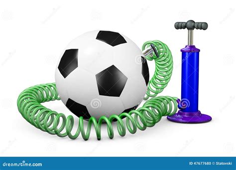 Pump Pumps Up Air in a Ball Stock Illustration - Illustration of piston ...