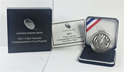 2013-P 5 Star Generals Marshall/Eisenhower Commemorative Proof Silver Dollar*In Original US Mint ...