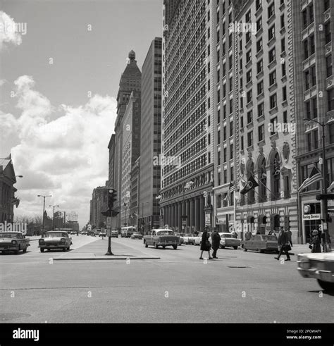1960s, historical, a view from this era of North MIchigan Ave, Chicago ...