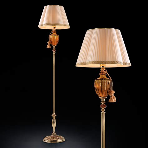 Classic Amber Glass Floor Lamp - Juliettes Interiors