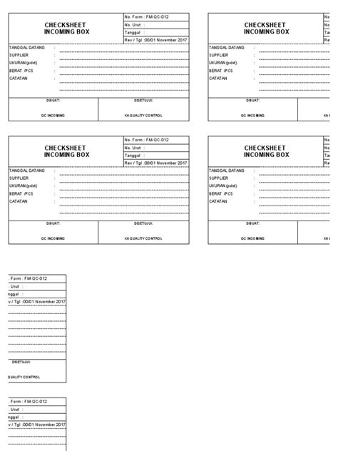 Outgoing Check Sheet 的图像结果
