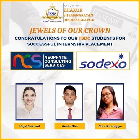 Placement at Thakur Shyamnarayan Degree College in Kandivali