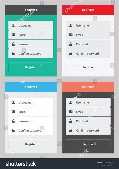 Registration Form Flat Ui Design Stock Illustration 149384498