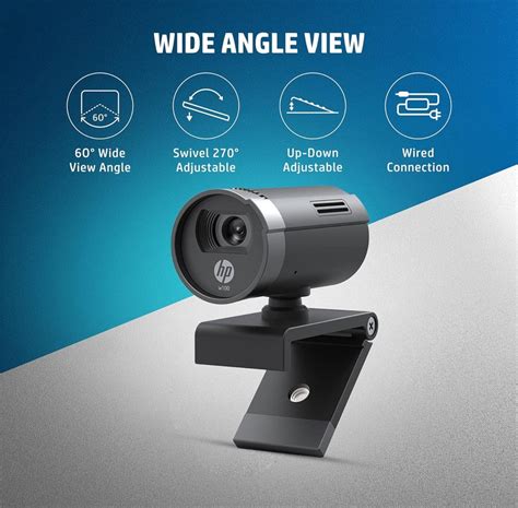 HP w100 480P 30 FPS Digital Webcam with Built-in Mic, Plug and Play Se