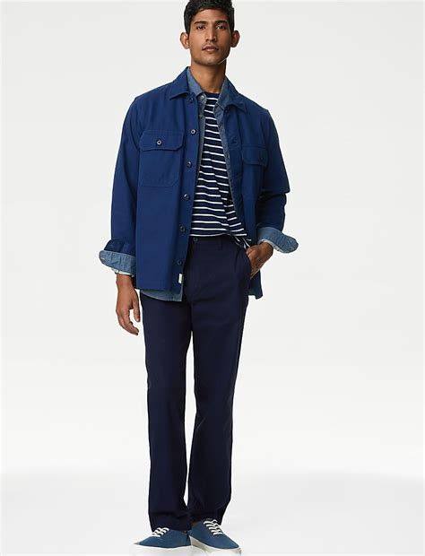 Buy Regular Fit Ripstop Textured Stretch Chinos at Marks & Spencer