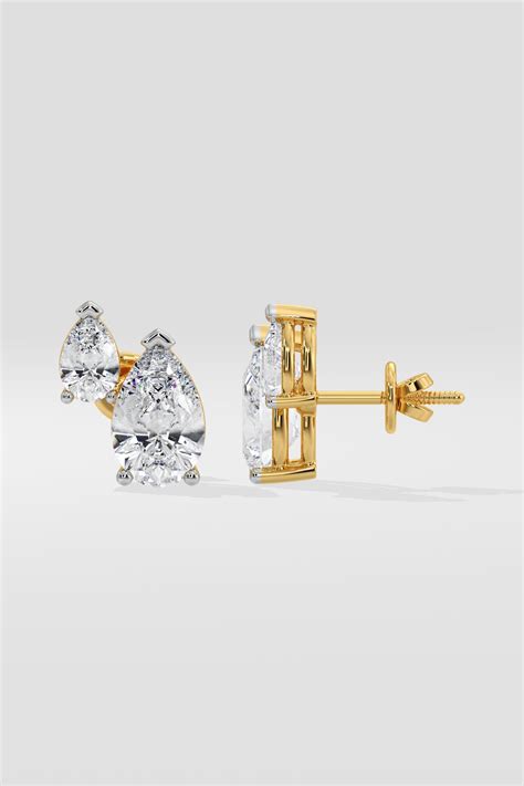 2 ct Pear Duo Studs – House of Quadri