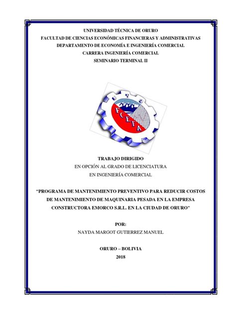 Estableciendo un Programa de Mantenimiento