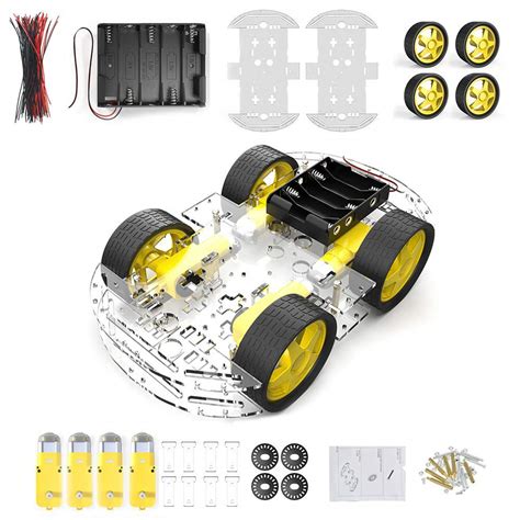 Buy diymore 4 Wheel Robot Chassis Smart Car with Speed and Tacho ...