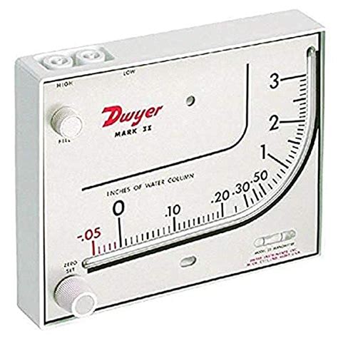 Dwyer Series Mark II 25 Molded Plastic Manometer, Inclined-Vertical ...